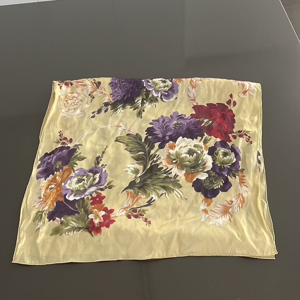 Cream floral scarf
